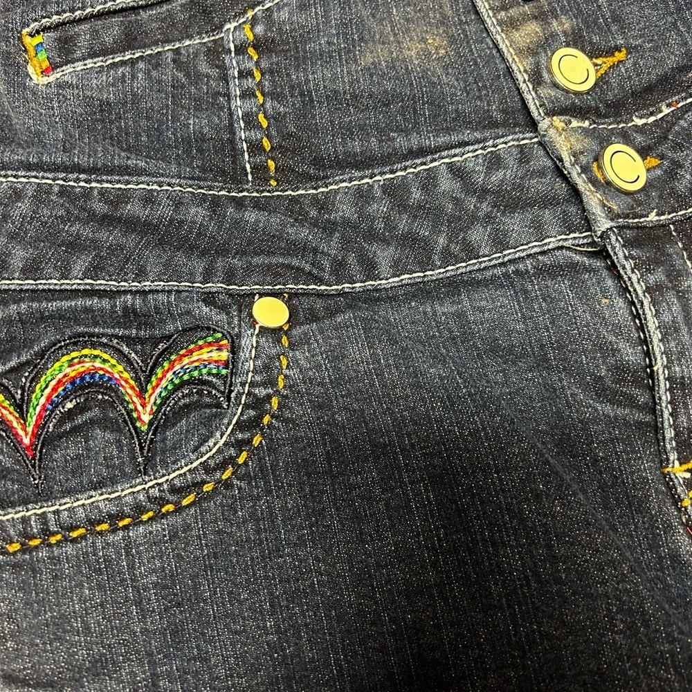 VINTAGE Coogi Jeans Womens 7/8 Blue Skinny High Rise Spell Out Pants Denim 90s - Picture 3 of 9